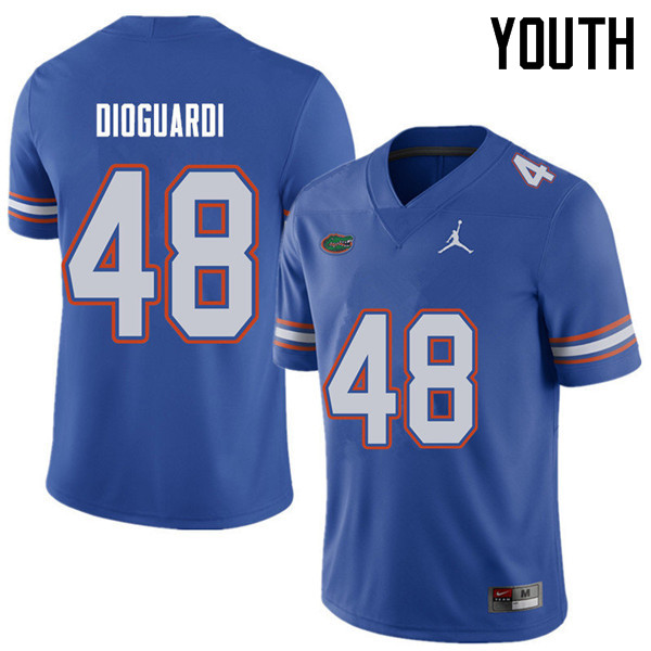 Jordan Brand Youth #48 Brett DioGuardi Florida Gators College Football Jerseys Sale-Royal